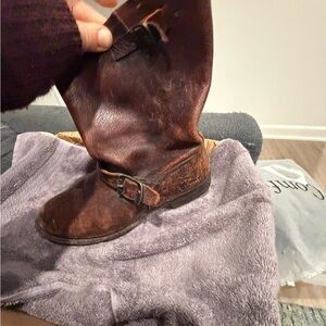 FRYE AND CO. Brown Combat Boots